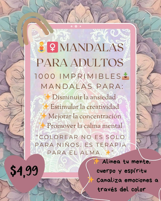 🧘♀️ MANDALAS PARA ADULTOS: COLOREA, SANÁ Y ELEVA TU ENERGIA